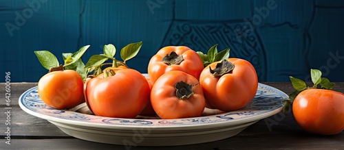 Fresh and ripe persimmons o...