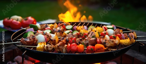 Fresh vegetables and grille...
