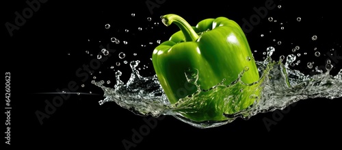 Green bell pepper with wate...