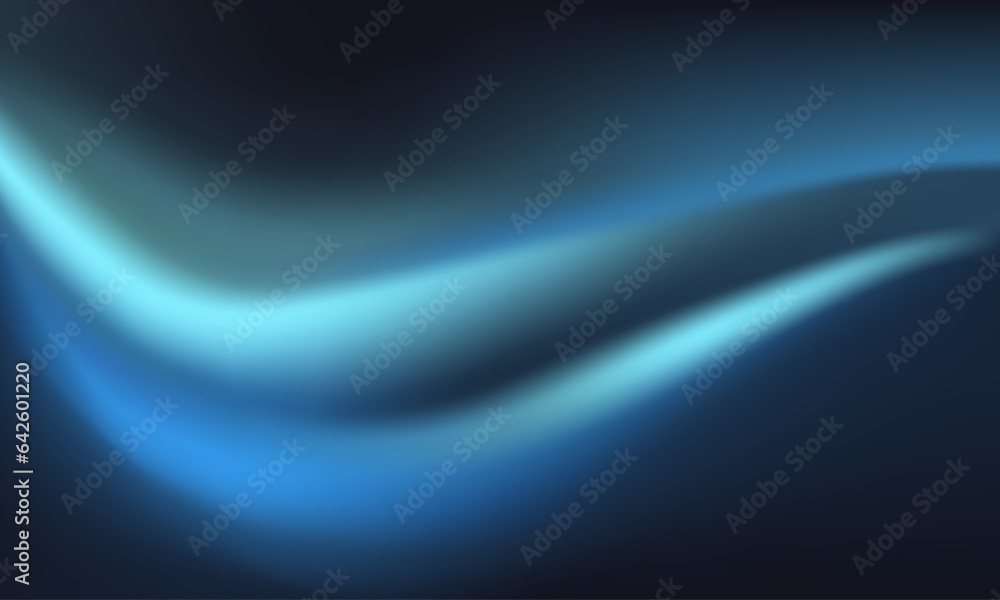Abstract background with blurred bright blue gradient. Vibrant fluid wallpaper. Template of empty modern digital backdrop cover, web banner with smooth cyan lines