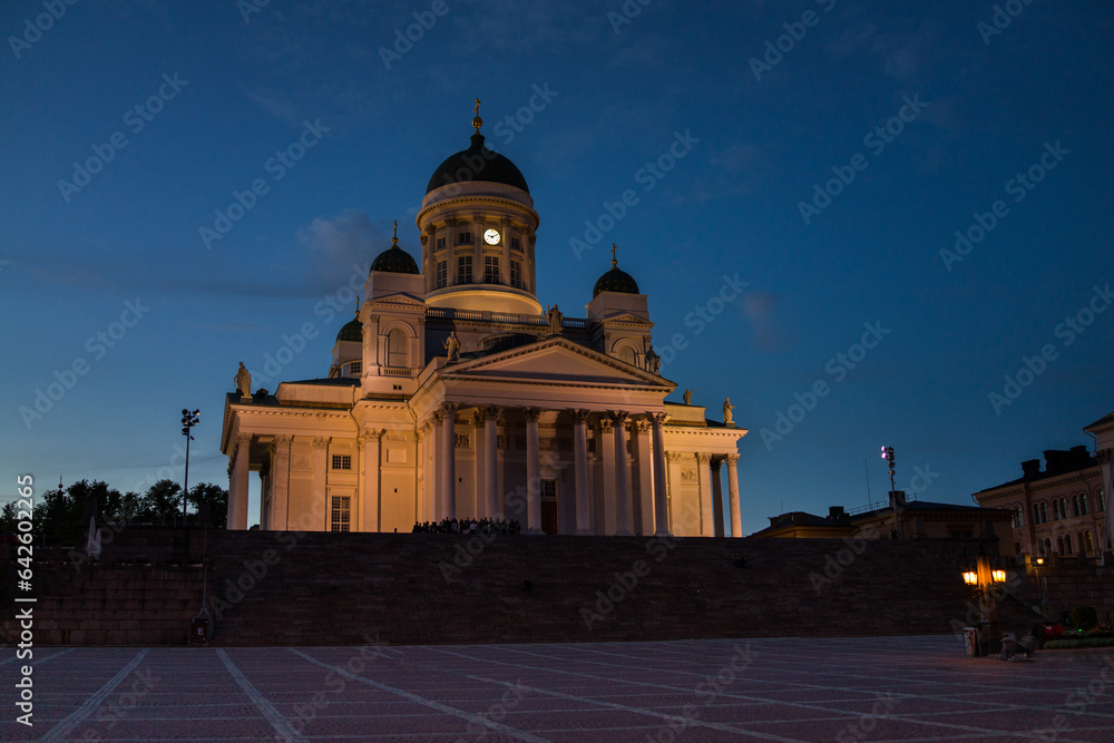 Helsinki Cathedral at night landscape clear sky nightscape tourist photogenic postcard attraction