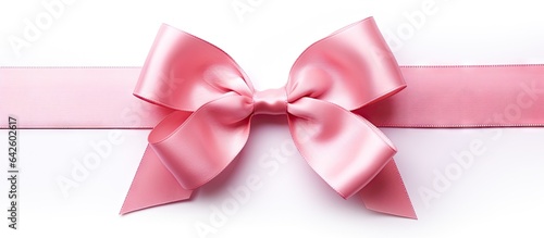 Pink bow isolated on white