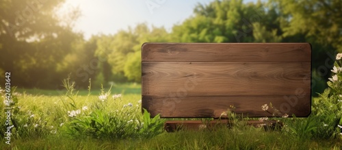 Signboard outdoors on grass...