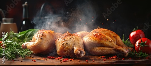 Spicing up raw chicken duri...