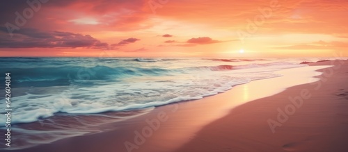 Sunrise and sunset on a sandy beach a natural backdrop
