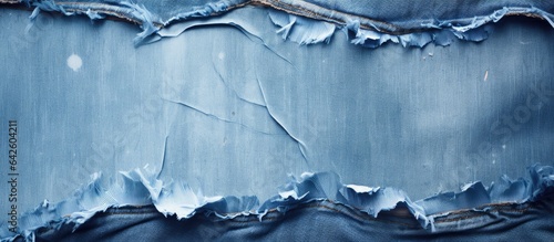 Texture of ripped denim jeans