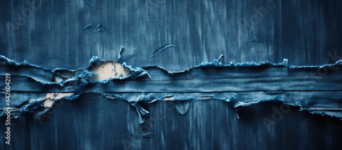 Texture of ripped denim jeans