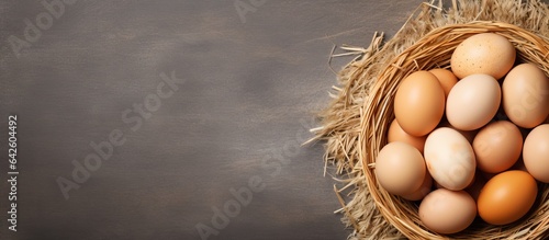 Top view of a wooden bowl f...