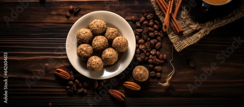 Top view of nut ball desser...