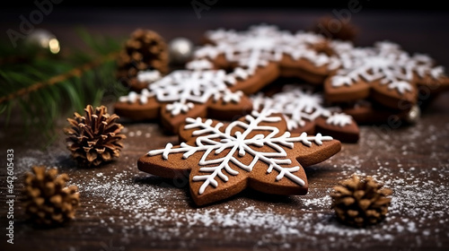 Christmas gingerbread with festive decoration