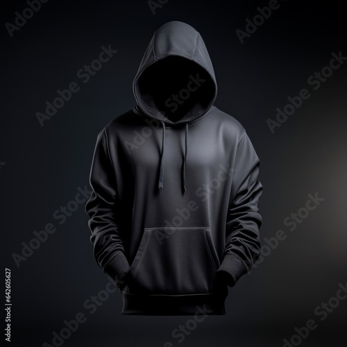 Trendy Hoodie Top Photorealistic Square Illustration. Fashion Clothing. Ai Generated Trendy Illustration with Stylish Casual Hoodie Top.