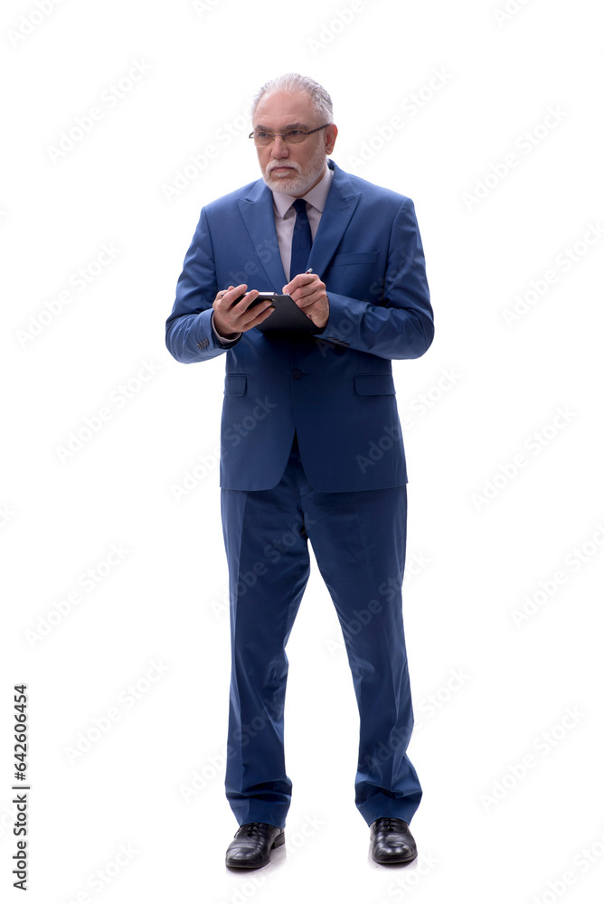 Old businessman isolated on white Old businessman isolated on white