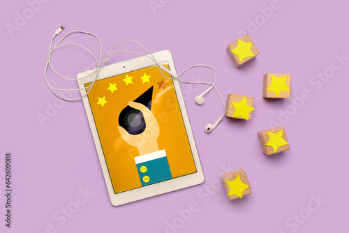 Cubes with five stars, tabl...