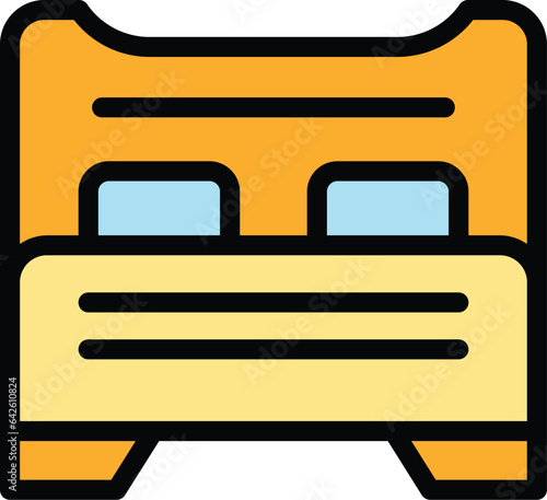 Sleep bedroom icon outline vector. Insomnia disorder. Stress time color flat