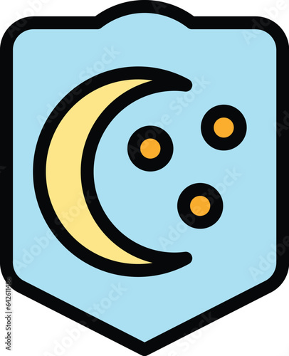 Night sleep disorder icon outline vector. Sleepless bed. Adult person color flat