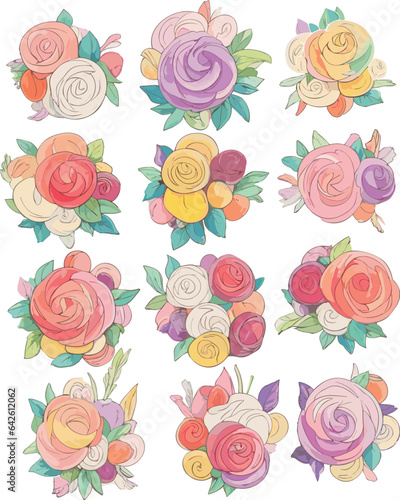 Sweet Flower Branch: Delicate Floral Illustrations for Your Creative Projects