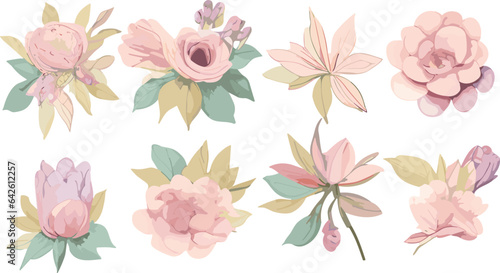 Sweet Flower Branch: Delicate Floral Illustrations for Your Creative Projects
