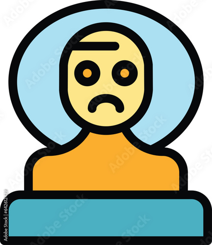 Man insomnia icon outline vector. Sleep person. Stress time color flat