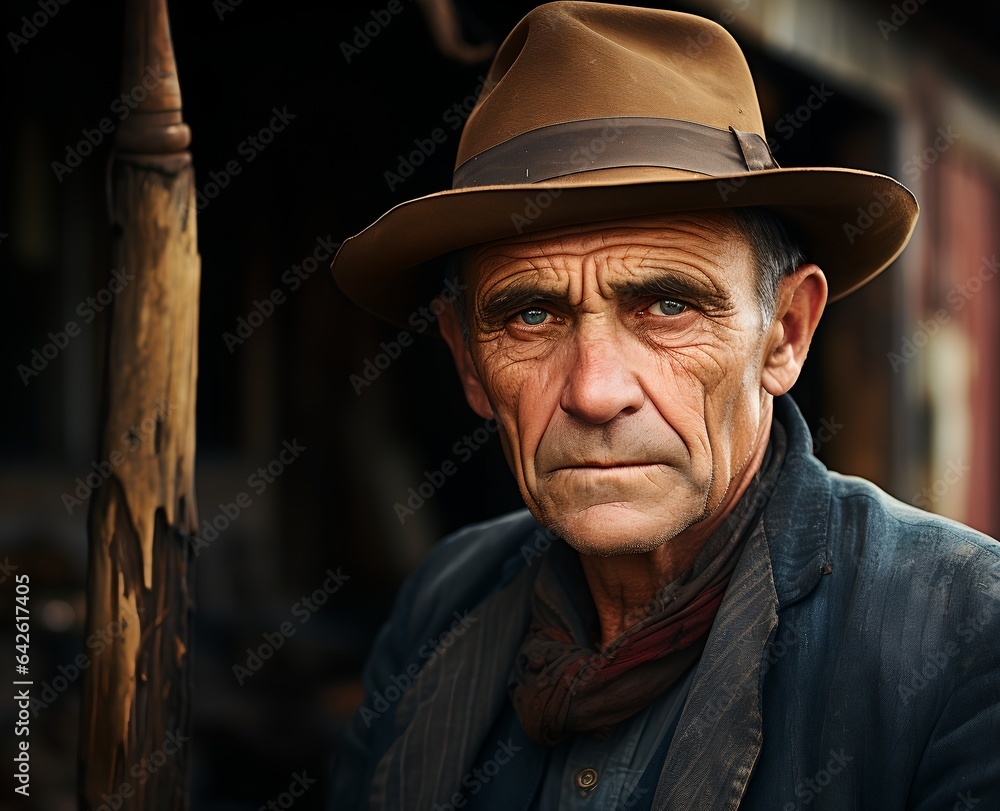 Portrait of an elderly man, generative AI