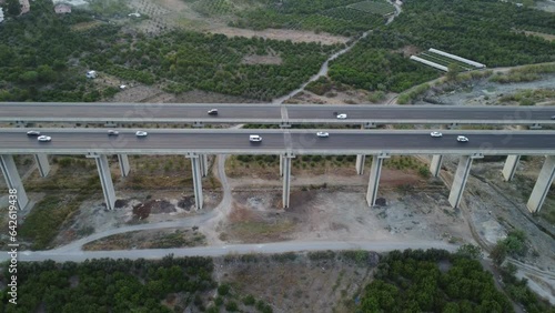 4K Aerial Drone view Mersin Viaduct.Turkey. photo