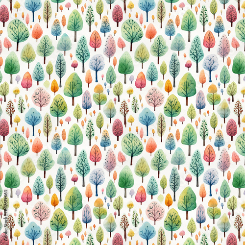 Different trees, seamless repeatable pattern © Yorick