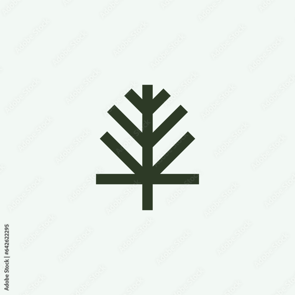 Obraz premium Simple tree logo design inspiration illustration vector template
