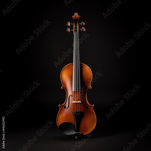 Traditional Violin Musical Instrument Photorealistic Square Illustration. Melody and Rhythm. Ai Generated Trendy Illustration with Professional Expressive Violin Musical Instrument.