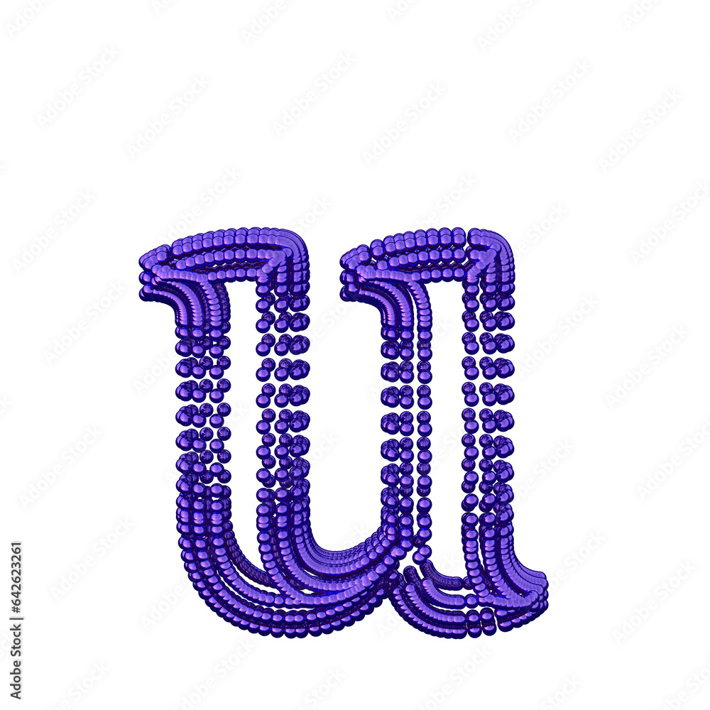 Symbol of small dark purple spheres. letter u Symbol of small dark purple spheres. letter u