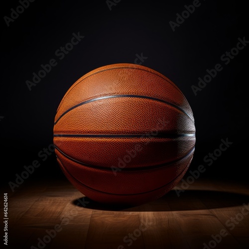 Professional Basketball ball Sports Equipment Photorealistic Square Illustration. Sporting Gear Ai Generated Trendy Illustration with Active Game Basketball ball Sports Equipment.