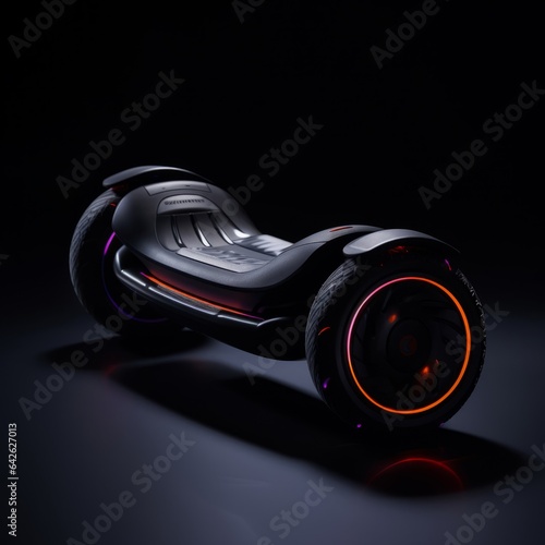 Modern Hoverboard Land Vehicle Photorealistic Square Illustration. Transportation and Motion. Ai Generated Trendy Illustration with Fast Reliable Hoverboard Land Vehicle.