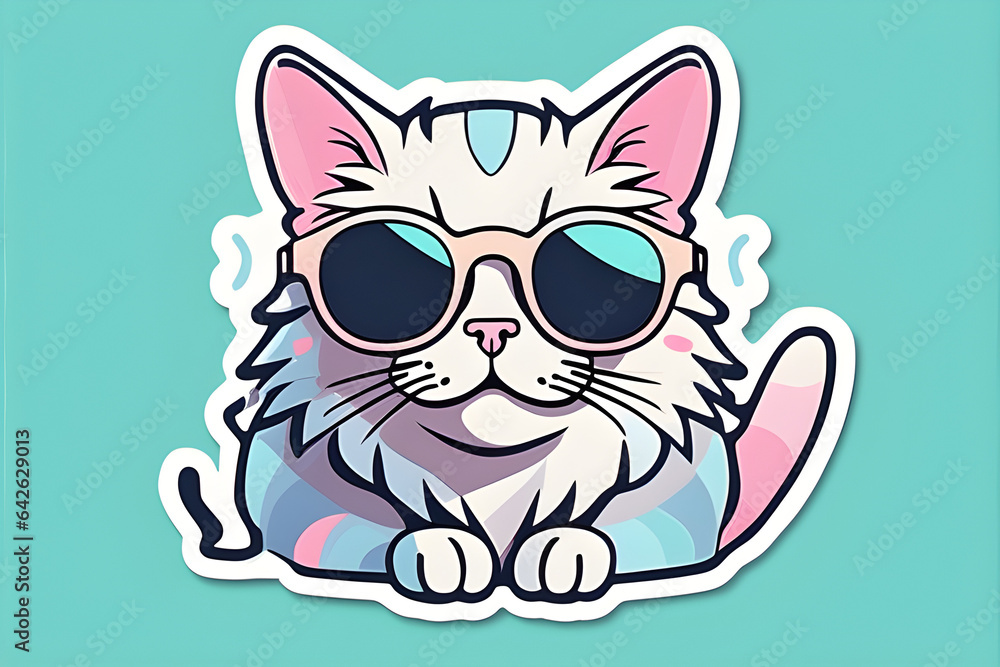 Obraz premium sunglasses cat . generative AI