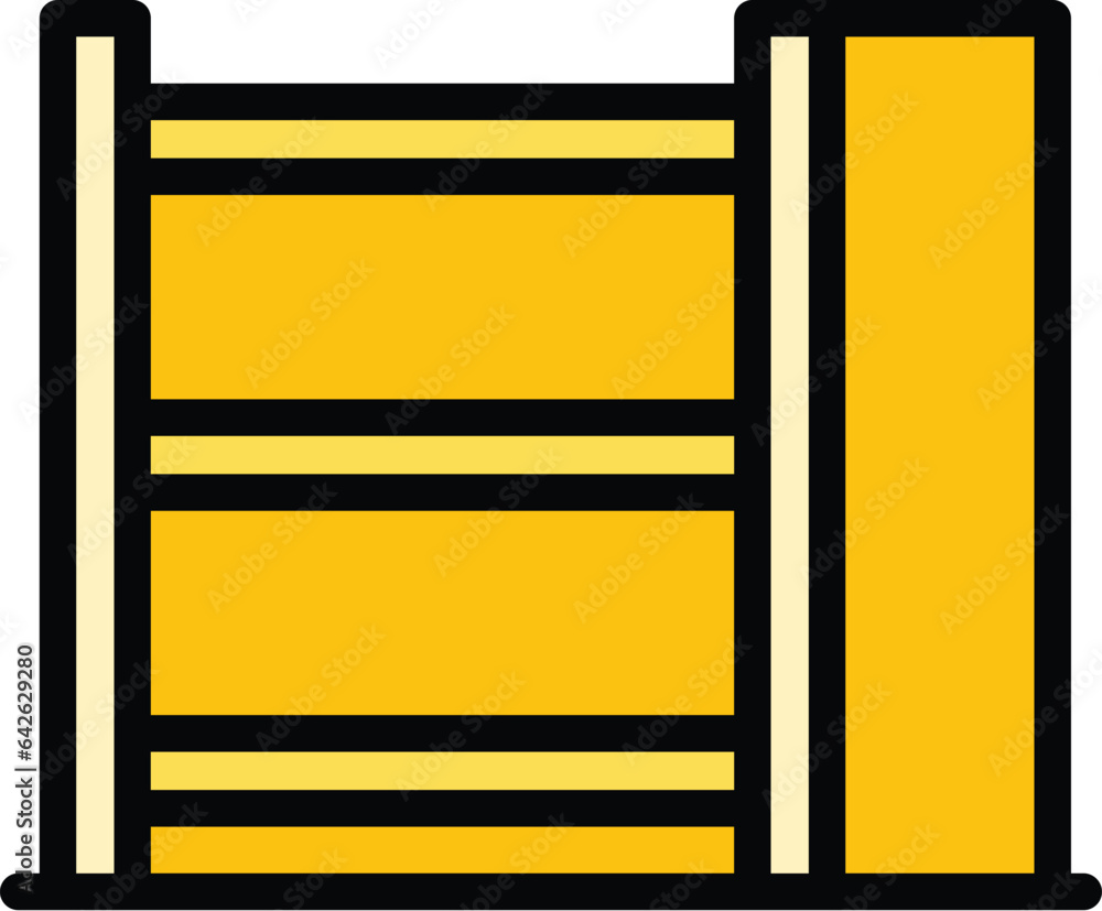 Wood drawer icon outline vector. Work factory. Plant worker color flat Wood drawer icon outline vector. Work factory. Plant worker color flat