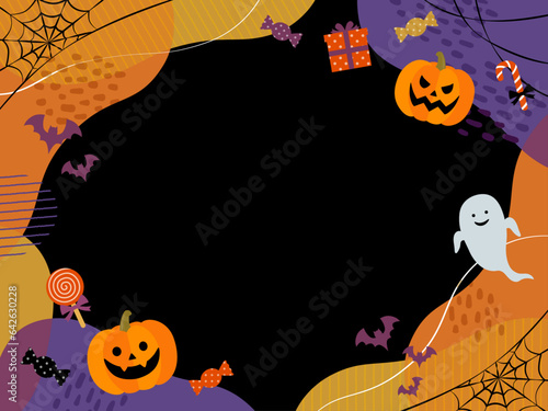 ハロウィンバナー_背景フレーム_ベクターイラスト