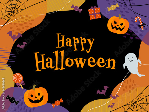 ハッピーハロウィンバナー_ベクターイラスト