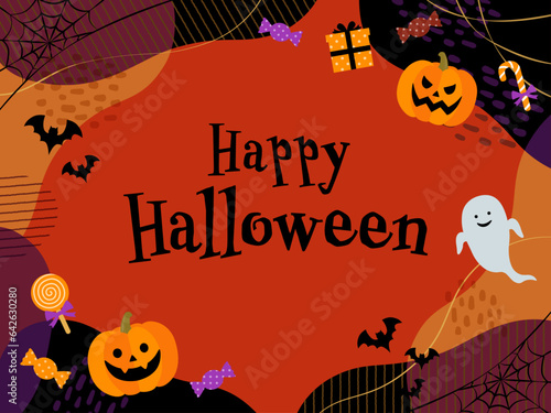 ハッピーハロウィンバナー_ベクターイラスト