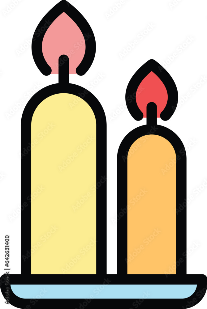 Wax candles icon outline vector. Making artist. Candle factory color flat Wax candles icon outline vector. Making artist. Candle factory color flat