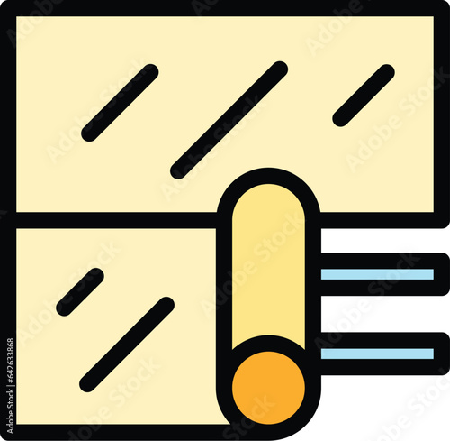 Roof bitumen icon outline vector. Repair renovation. Home worker color flat