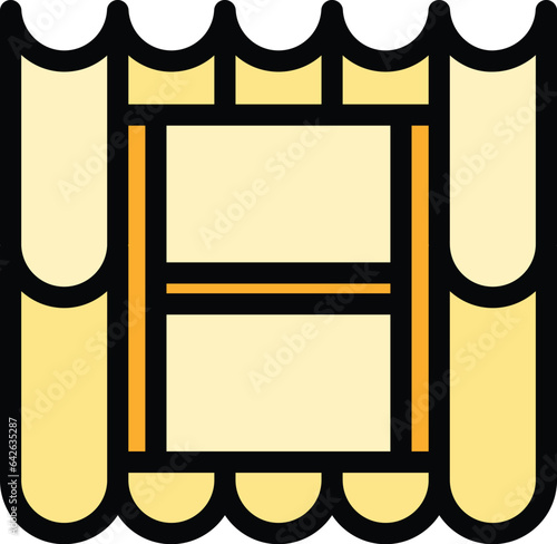 Window roof icon outline vector. Repair renovation. Roofer home color flat