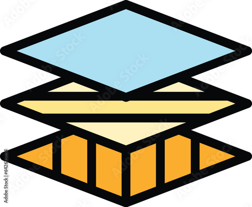 Roof layer icon outline vector. Repair renovation. Home worker color flat