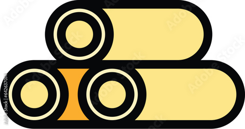 Bitumen roll icon outline vector. Roof repair. Top fixing color flat