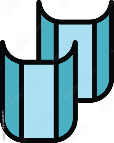 Roof tile icon outline vector. House repair. Home worker color flat