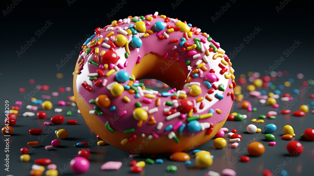 Donut candies sweets recipe cotton cake mini baked picture AI generated art Donut candies sweets recipe cotton cake mini baked picture AI generated art