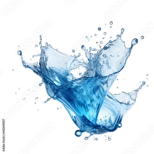 Water splash isolated with a white background. A liquid hydration concept. Generative ai. 