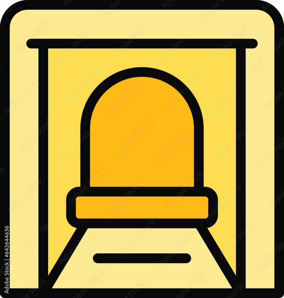 Mine tunnel icon outline vector. Golden stone. Rock miner color flat Mine tunnel icon outline vector. Golden stone. Rock miner color flat