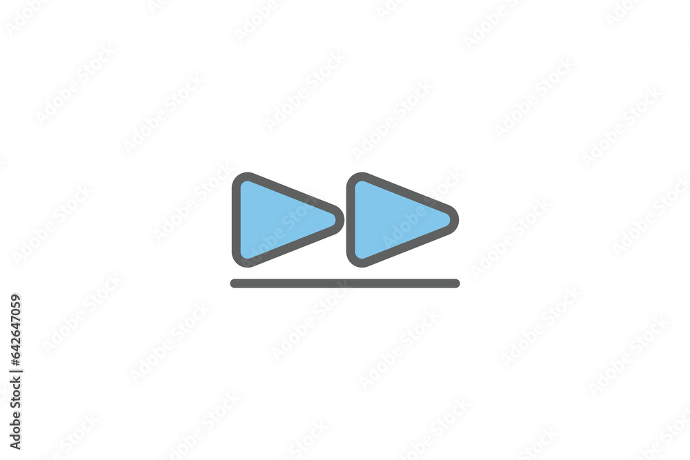 Forward Button Icon. Icon related to multimedia and entertainment. suitable for web site design, app, user interfaces. Flat line icon style. Simple vector design editable Forward Button Icon. Icon related to multimedia and entertainment. suitable for web site design, app, user interfaces. Flat line icon style. Simple vector design editable