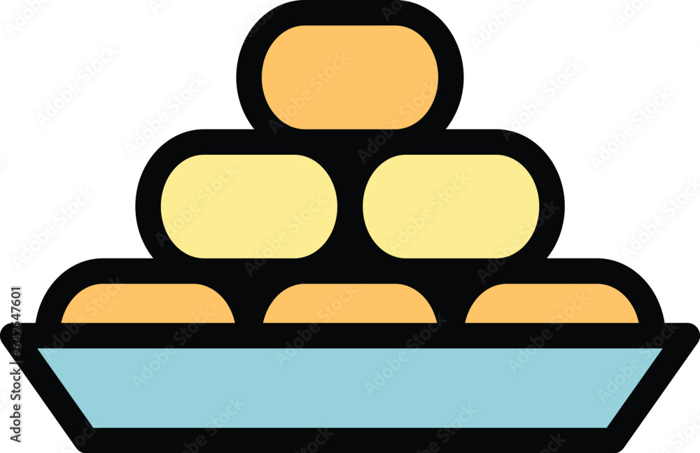 Tasty box icon outline vector. Food meat. Fried product color flat Tasty box icon outline vector. Food meat. Fried product color flat