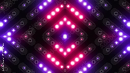 This stock motion graphic video of 4K Red Blue Led Light Design Loop with gentle overlapping curves on seamless loop