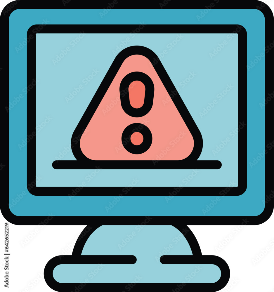 Alarm connection icon outline vector. Lost internet. Site socket color flat Alarm connection icon outline vector. Lost internet. Site socket color flat