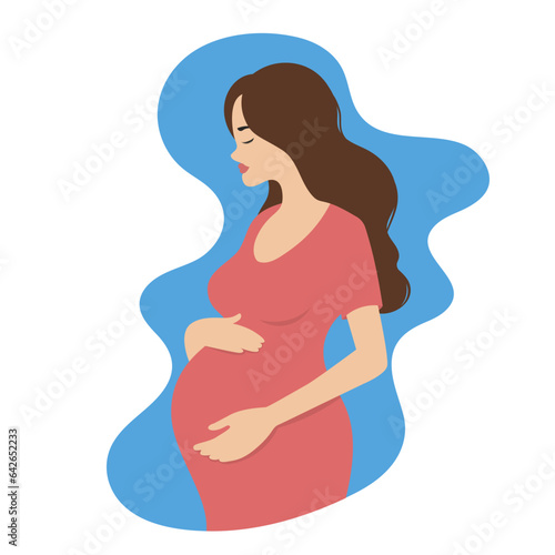 Pregnant woman. Flat design. Vector illustration