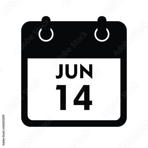 calender icon, 14 june icon with white background
